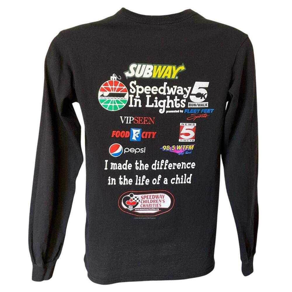 Subway Speedway In Lights 5K Shirt Adult Small Black Long Sleeve - Picture 4 of 13